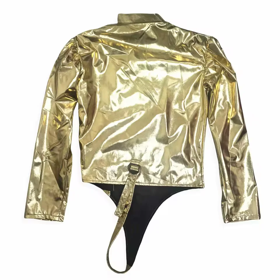 Michael Jaskson BAD Dangerous JAM Golden tour Leotard Bodysuit Jacket Spandex Imitation Performance