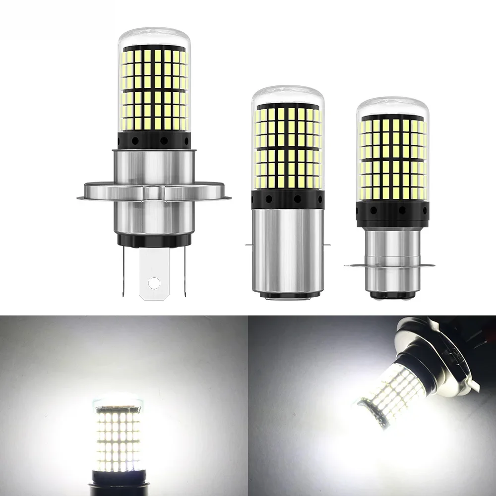 Guadsun-Lumière de sauna de moto, lumières LED, H4, BA20D, P15D, super lumineux, 3014, 144, 12V, 6000K, ampoules de moto blanches, accessoires de lampe antibrouillard, 1PC