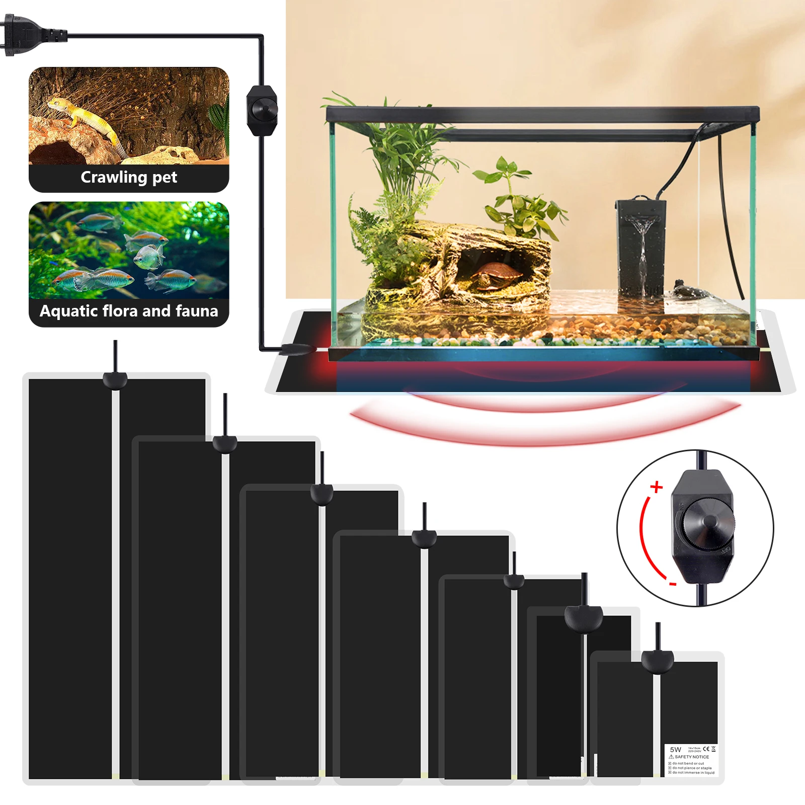 Almohadillas térmicas para plántulas de jardinería, estación de germinación impermeable, almohadillas térmicas para propagación de germinación de plantas, almohadillas térmicas para reptiles