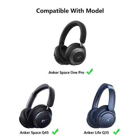 LTGEM Headphones Case for Anker Soundcore Space One Pro/Q45/Life Q35 Headset Protective Travel Carrying Storage Bag(Only Case)