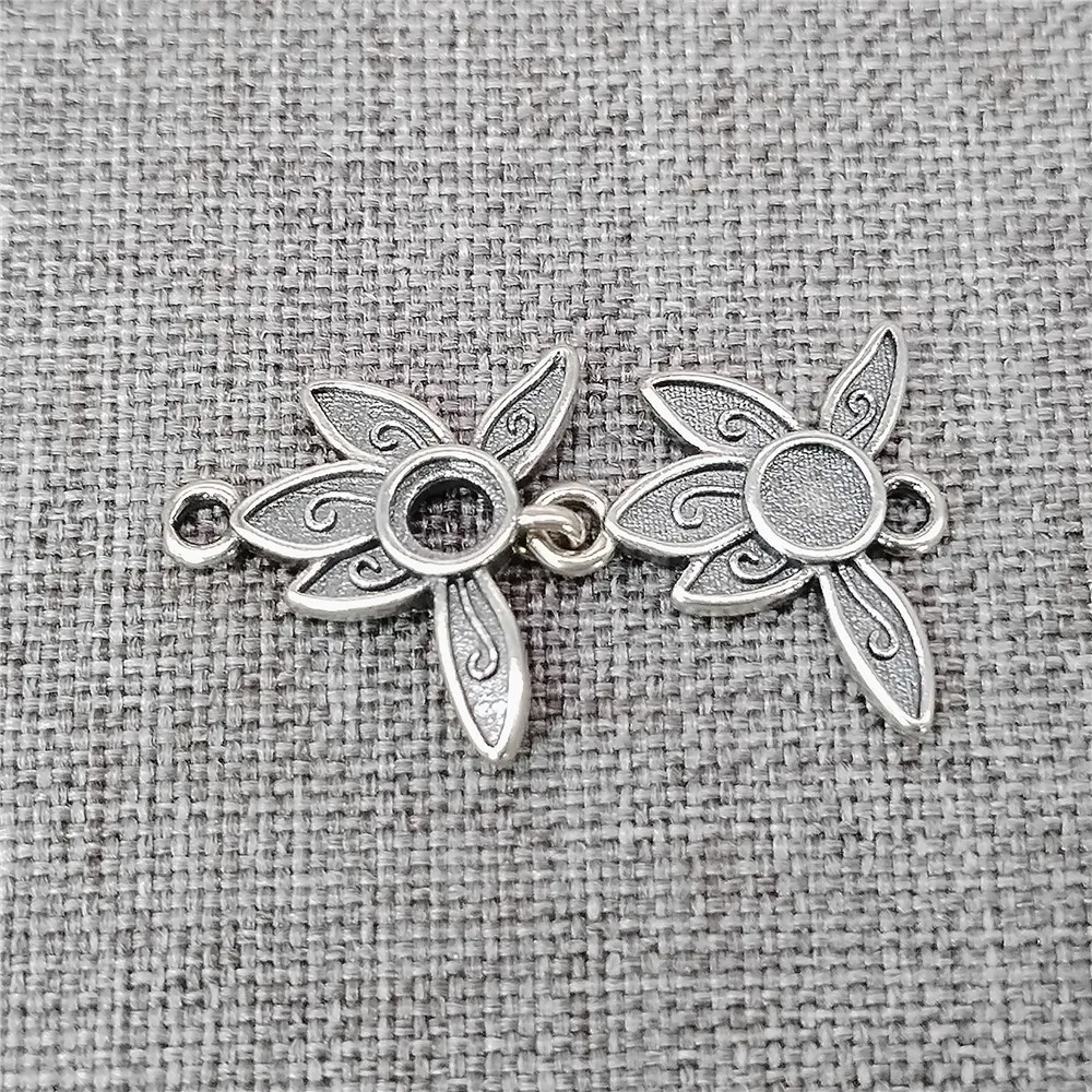 

4 шт. подвесок-коннекторов из стерлингового серебра 925 пробы в форме цветка лотоса, спиральные, для браслетов и ожерелий