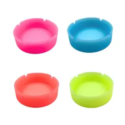 Silicone Ashtray Luminous Fluorescent Round Ash Box Glow-in-the-dark Classic Club Bar Karaoke Room Home Smoker Surprise Gift