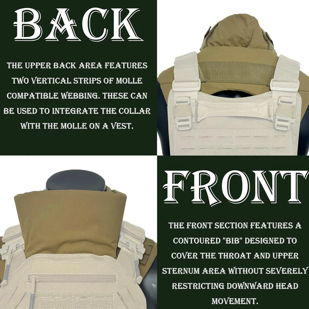 

Tactical Neck Protective Accessory MOLLE System Guard Soft Pad Insert Adjustable Protective Neck Guard for Outdoor Airsoft