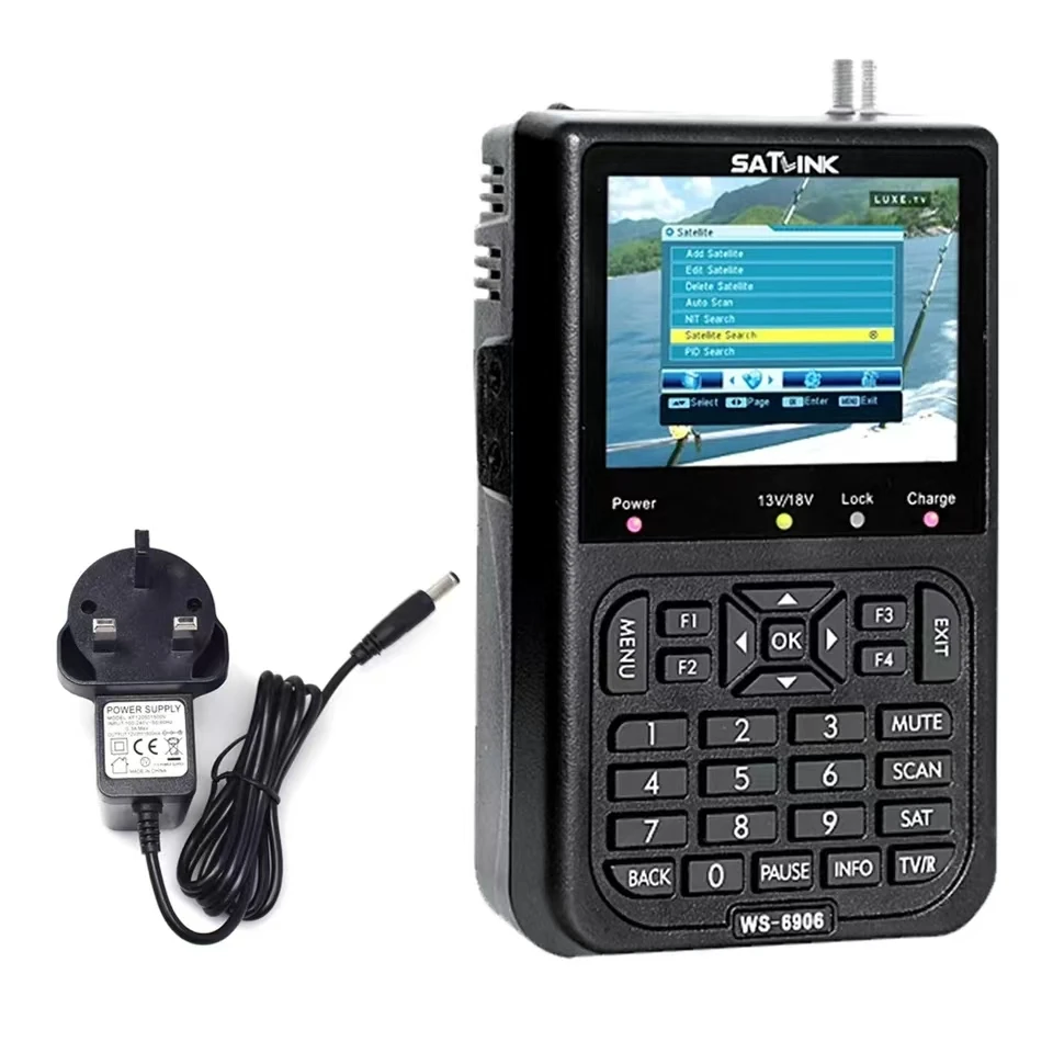 SATLINK WS6906 3.5in Portable LCD High Clarity satellite finder Display Data Digital Satellite Signal Finder Meter