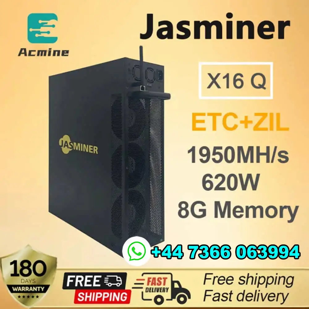 

RR BUY 2 GET 1 FREE New Jasminer X16-q 1950M 620W 8G Memory Wifi etc ZIL OCTA ETHF Miner with PSU