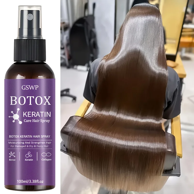 GSWP Botox Keratin Care Hair Spray, cuidado hidratante e fortalecedor para cabelos danificados e secos, combate a quebra e a ressecamento. 100/200ml