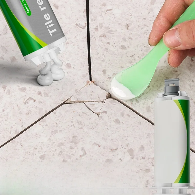 Verkoop Tegelmarmerreparatiemiddel Keramische vloerpasta Epoxy AB-lijm Lijm voor het vullen van gaten en scheuren - afbeelding 2