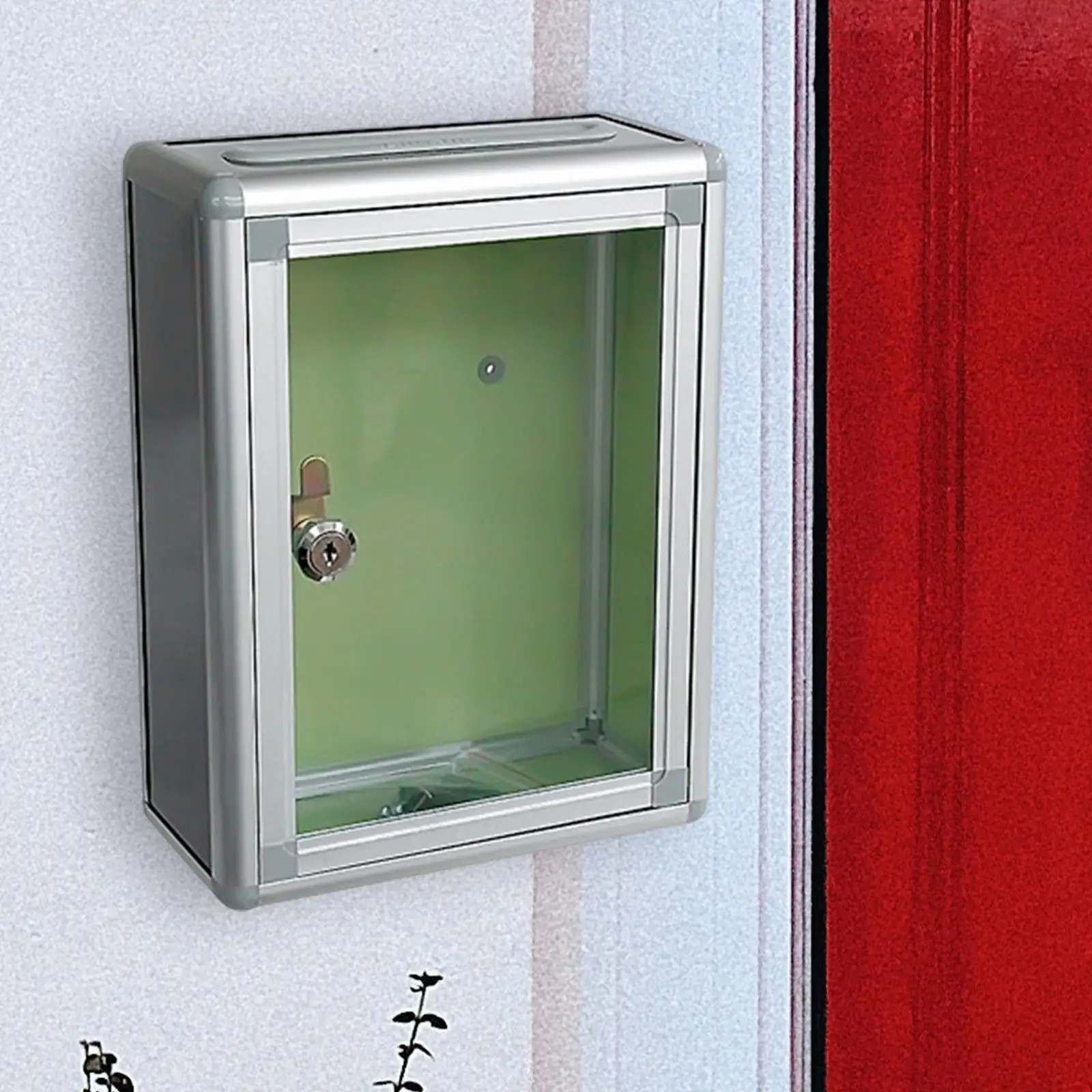 Suggestion Box Aluminum Alloy Clear Collection Box Drop Box Locking Mailbox Wall Mount for Business Customer Center Home