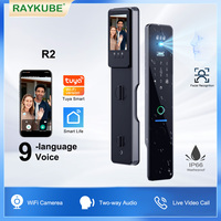 RAYKUBE R2 IP66 Waterproof Tuya WiFi 3D Facial Automatic Fingerprint Electronic Lock With WiFi Camera Active Real-time Monitor