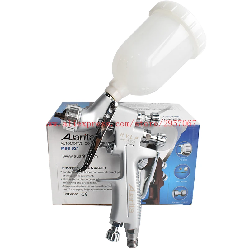 

Auarita MINI H-921 Professional HVLP Gravity Feed Air Spray Gun 1.0mm nozzle 250ml cup mini paint sprayer