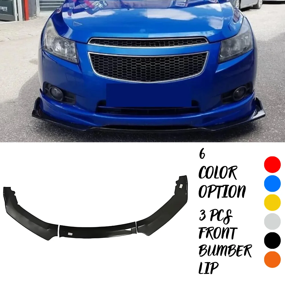 3 Pcs Front Bumper Lip For Chevrolet Cruze Body Kit Car Accessories Spoiler Splitter Diffuser Flap Sport Bumper Exterior Parts