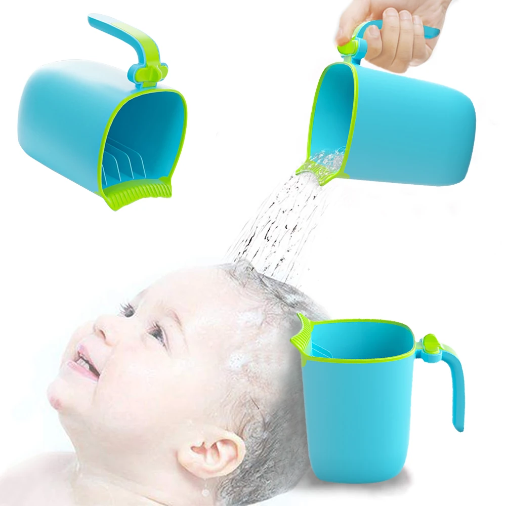 AnGku taza de enjuague para baño de bebé, cucharas de ducha para recién nacido, taza para lavar el cabello para niños, herramienta de baño para niños