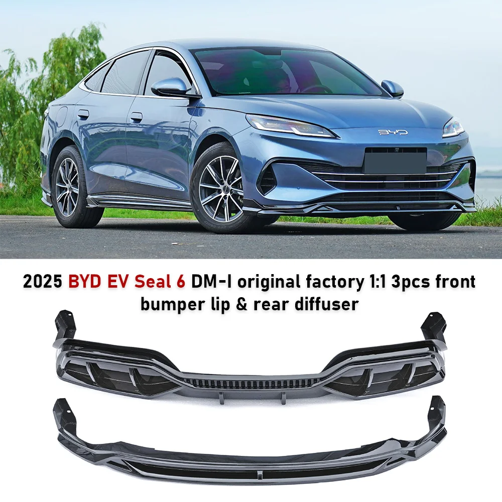 

3PCS front bumper Lip For BYD EV Seal 6 DM-I 2025 Sport Body Kit Front Bumper Lip Spoiler Rear Diffuser Accessories Car Update