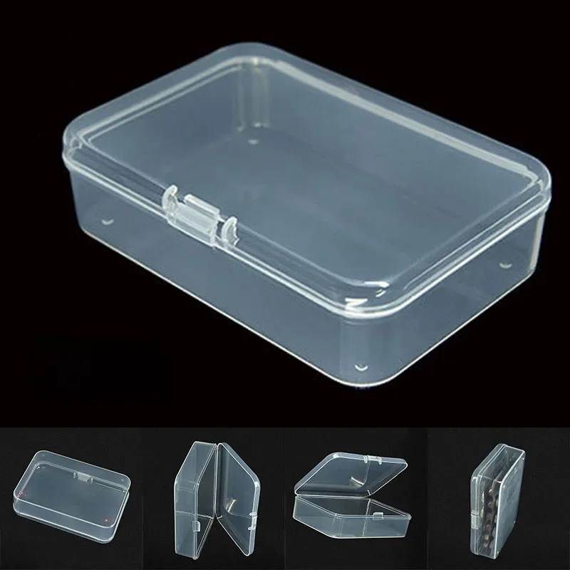 5 SZTUK Przezroczyste plastikowe pudełko do pakowania biżuterii Element do odbioru pudełka na dowód osobisty Biżuteria Prostokąt Domowe plastikowe pudełko do przechowywania — zdjęcie 2