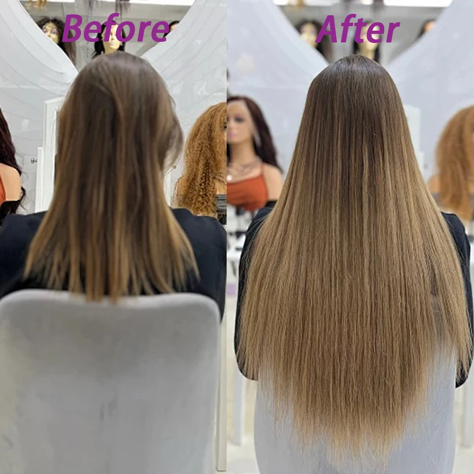 Extensões retas do cabelo humano para mulheres, fita no cabelo, cabelo brasileiro, cor #1 # 1B, 50 G/Pack, 20 PCes