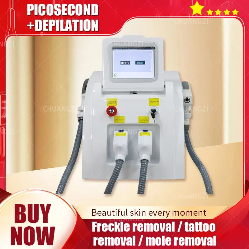 

Best Selling 2 in 1 Multifunctional Hair Removal Machine OPT Carbon + ND-YAG Epilator Tattoo Removal for Women Men Beauty