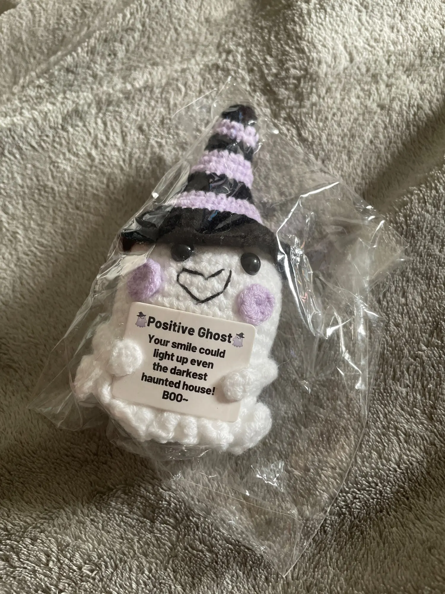 Festival Series Positive Energy Crochet Halloween Handmade Knitted Doll with Encouragement Card Mini Desk Decor Gift photo review