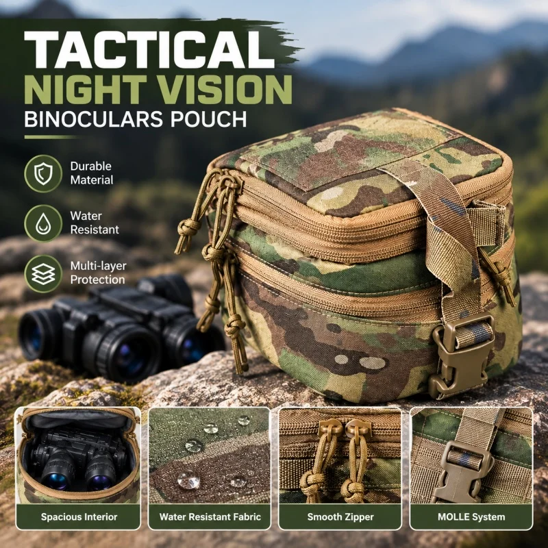 Tactical Night Vision Goggle Pouch NVG Case Molle Utility Storage Bag Padded Protective Holder Outdoor Adventure Expandable Pro