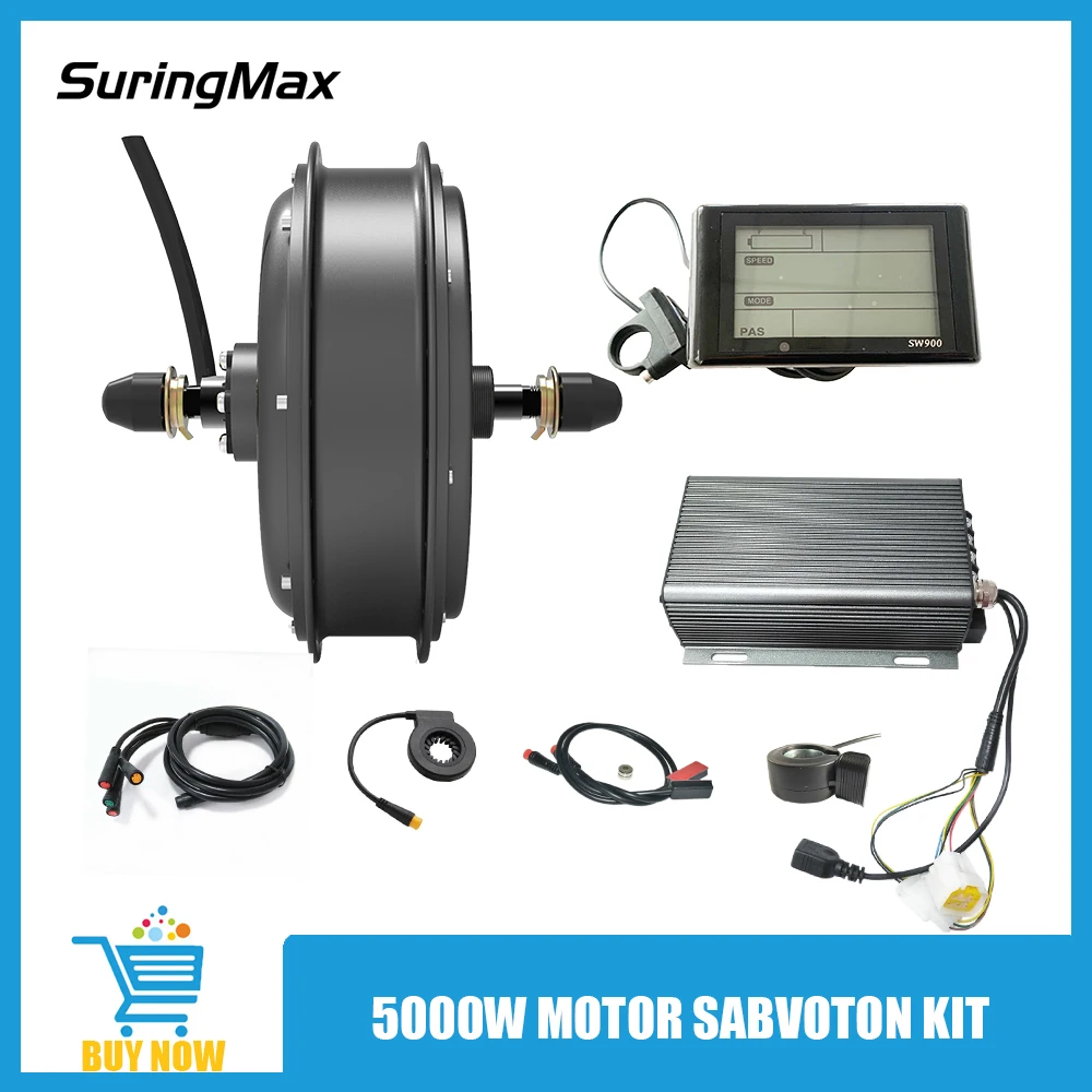 5000W Electric Hub Motor Kit with LCD Display, Sabvoton Controller, electric moped Conversion Part, 50H, 150mm, 72V, 100A, Ebike