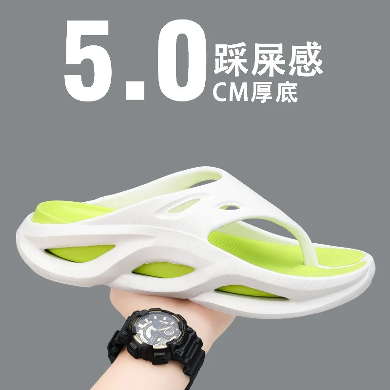 Chanclas de verano para hombre, sandalias de playa de suela gruesa, cómodas zapatillas antideslizantes para exteriores para viajes de fiesta en la piscina