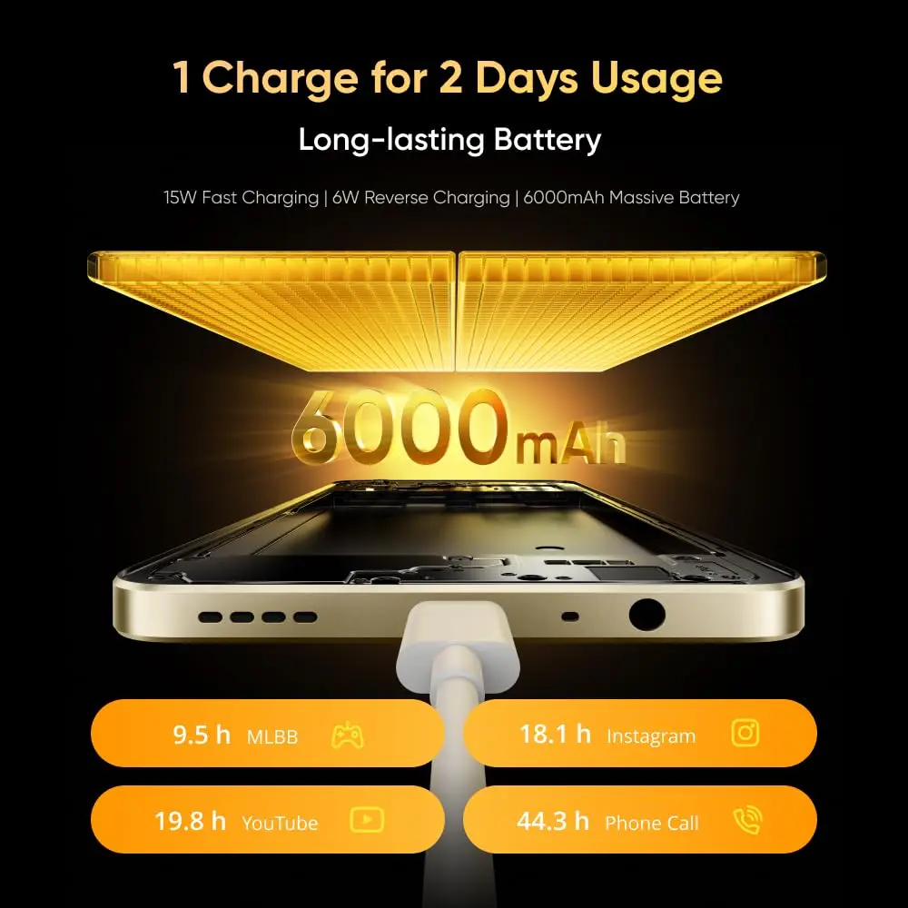 Versión Global realme Note 70T AI Smartphone 6,75 pulgadas 90Hz pantalla 6000mAh batería 13MP Al cámara octa-core Chipset IP54 3