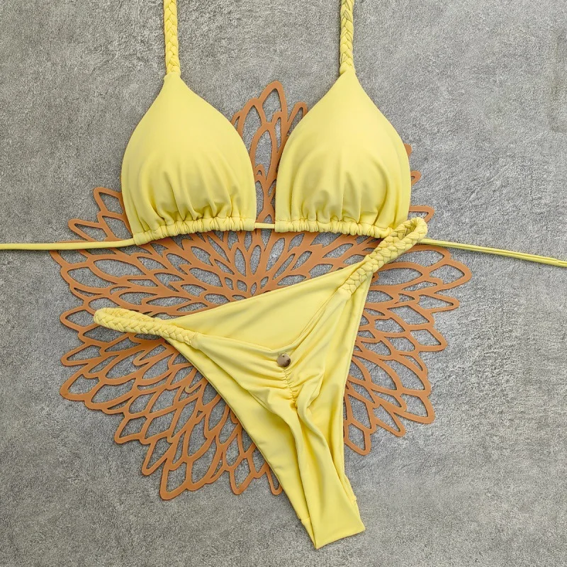 2026 2 in 1 New Multicolor Printed Strap Sexy T-shaped Y2K Bikini Swimsuit