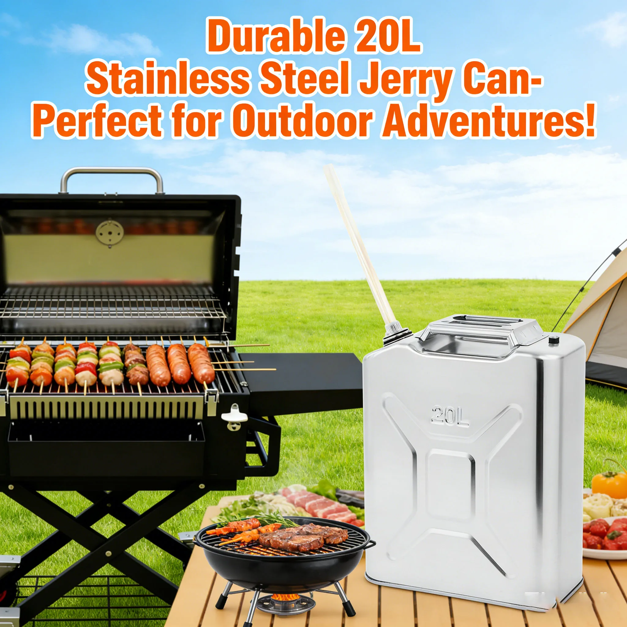 

Stainless Steel Can, 20L Square Oil Container, Commercial Kitchen Heavy Duty Cooking Oil Storage Bucket W/ Lid, Food Grade Metal