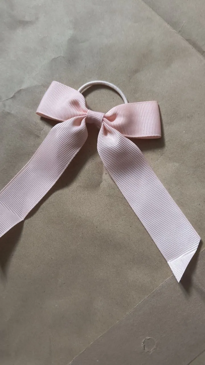 1PC Solid Color Ribbon Pigtail Hair Bows Elastic Hair Bands Holders Ties Hair Accessories for Baby Girls Infants Toddler photo review