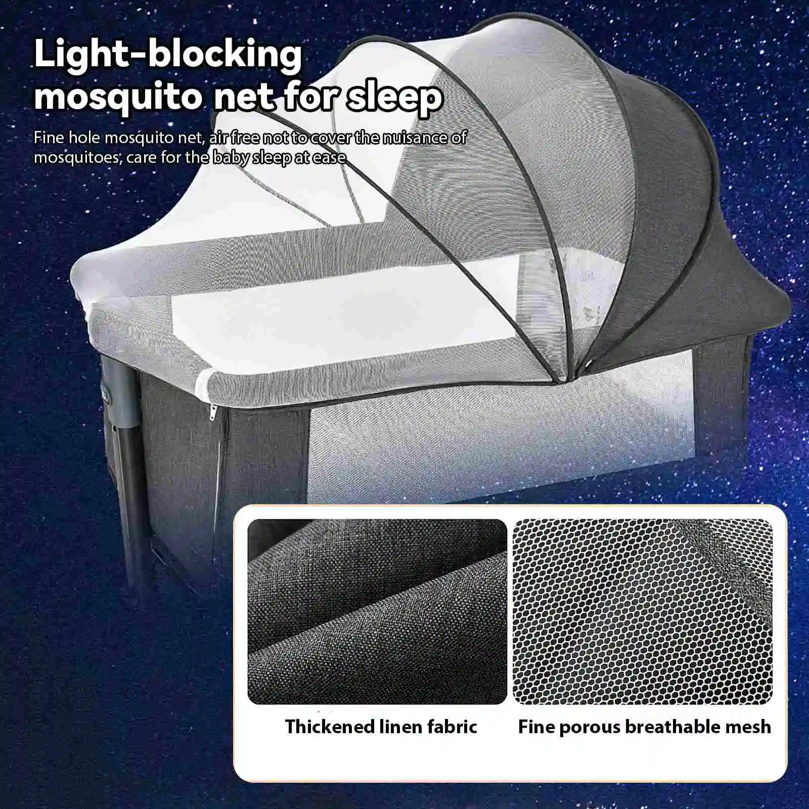 Łóżko dziecięce z moskitierą duży worek do przechowywania przesuwnym łóżkiem przenośne łóżeczko podróżne z regulowaną wysokością