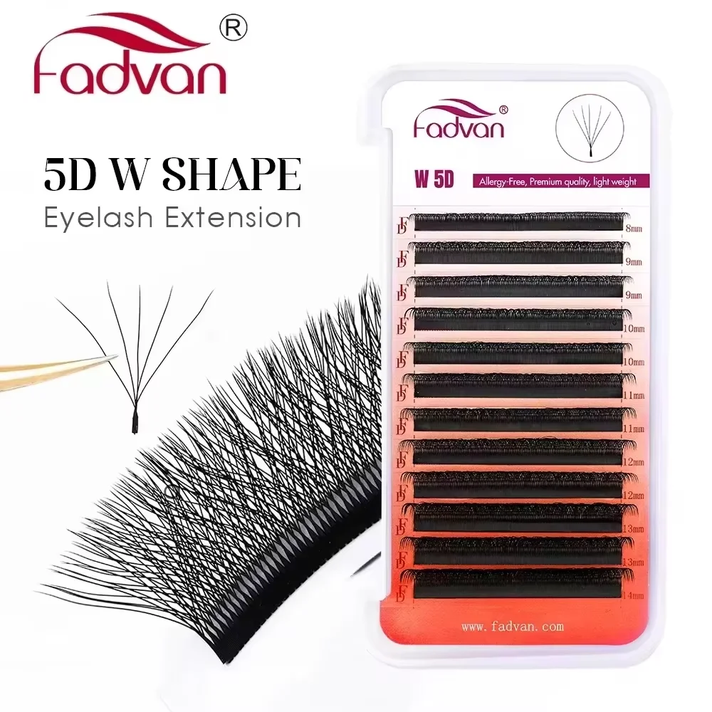 Fadvan 5D 6D W Shape Lashes Soft Faux Mink Eyelash Extension Supplies