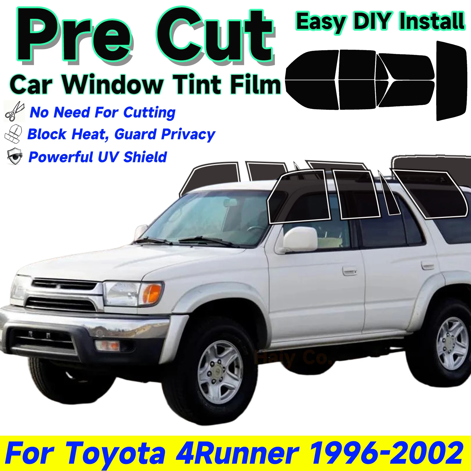 

Предварительно нарезанная тонировочная пленка для окон автомобиля Toyota 4Runner 1996-2002, автомобильные наклейки-пленки, солнцезащитная УФ-защитная пленка, индивидуальная автомобильная солнцезащитная пленка