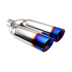 Universal car Exhaust Pipe 76mm to 102mm Stainless steel Auto Muffler dual Tailpipe