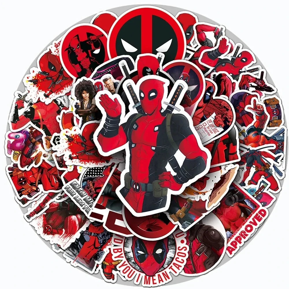 AliExpress Marvel 10/30/50PCS The Avengers Deadpool Stickers Anime Decals DIY Notebook Phone Laptop Skateboard Bike Decoration Waterproof Kids Toy