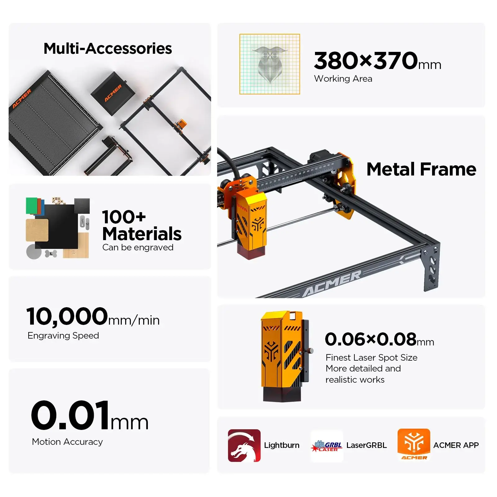 Gorąca sprzedaż Przenośne mini automatyczne maszyny do grawerowania laserowego Acmer P1 S Pro DIY 3D do metalu, skóry, szkła, biżuterii, drewna