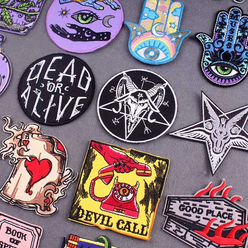 Devil Patch Iron On Patches For Clothing Thermoadhesive Patches On Clothes DIY Gothic Embroidery Patch Stripe Badges On Backpack