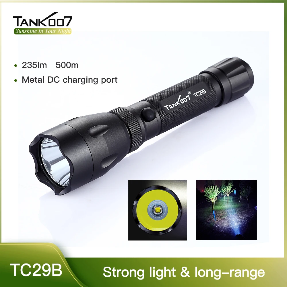 

TANK007 TC29B Portable EDC High Power Police Led Flashlights USA Light USB Rechargeable 18650 Battery Waterproof Torchlight