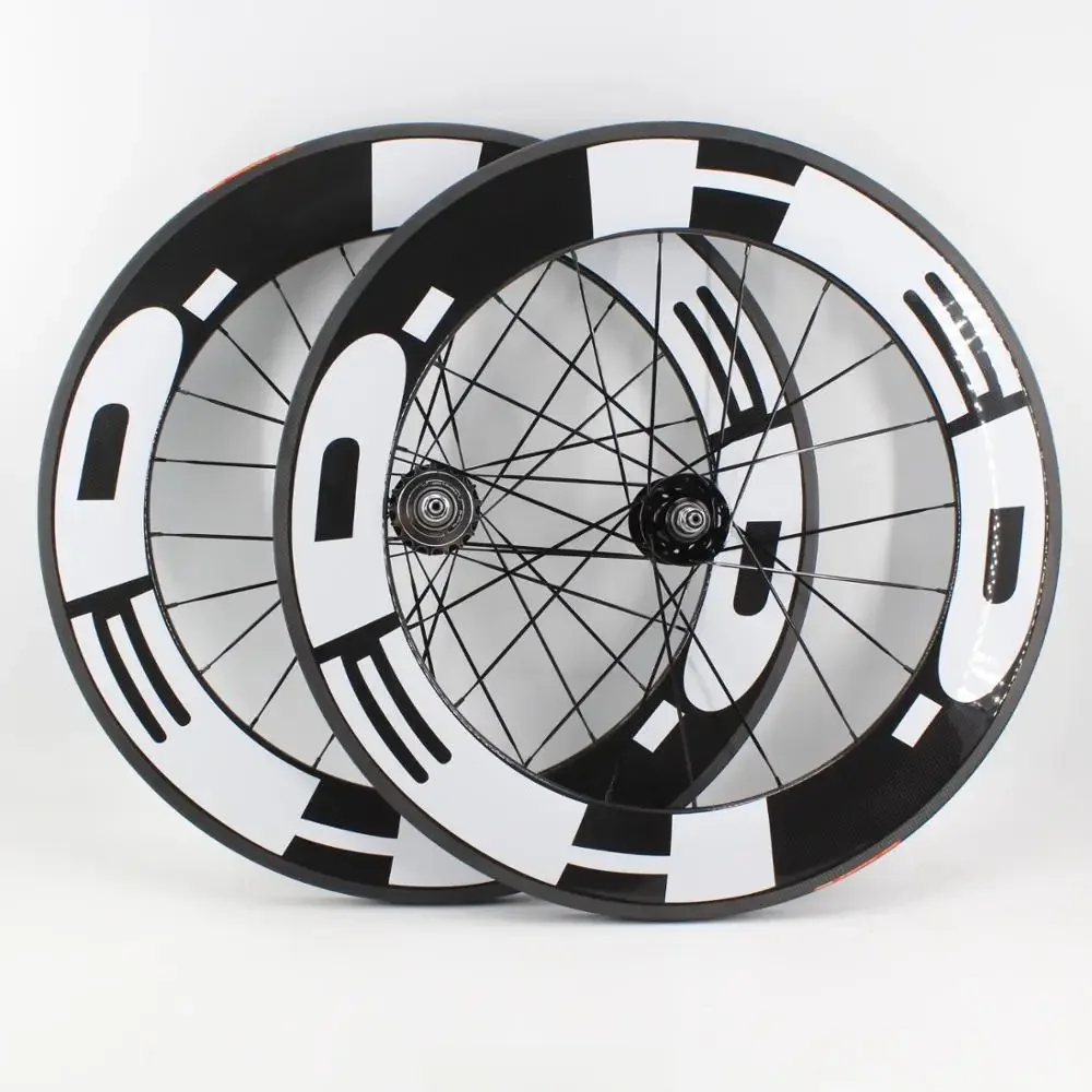 AliExpress Newest 700C 88mm Tubular Clincher Tubeless Rims Track Fixed gear Bike 3K UD 12K full carbon fibre bicycle wheelset