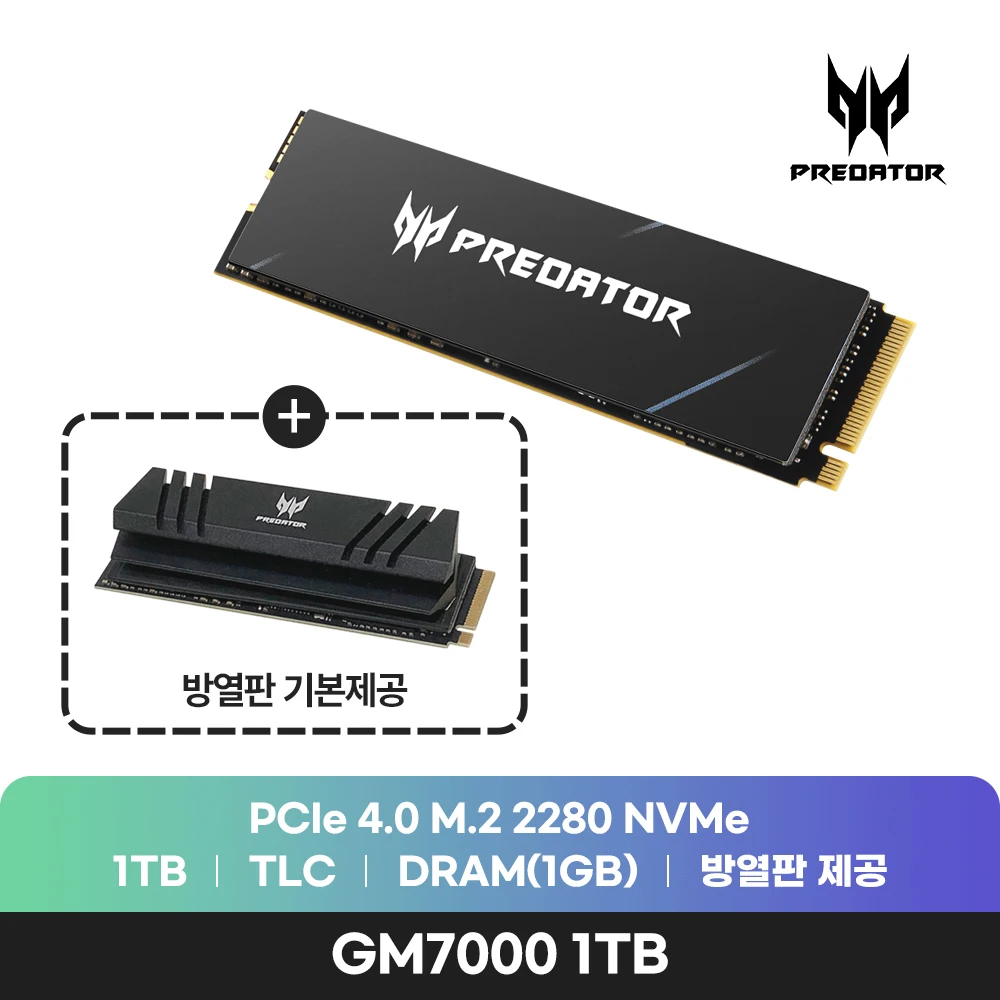 acer PREDATOR GM7000 HEATSINK M.2 NVMe 1TB SSD