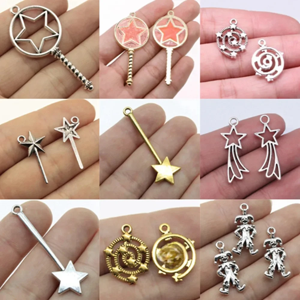Luzem Charms do tworzenia biżuterii zestaw wisiorek Diy biżuteria akcesoria gwiazda magiczna różdżka Charms — zdjęcie 2