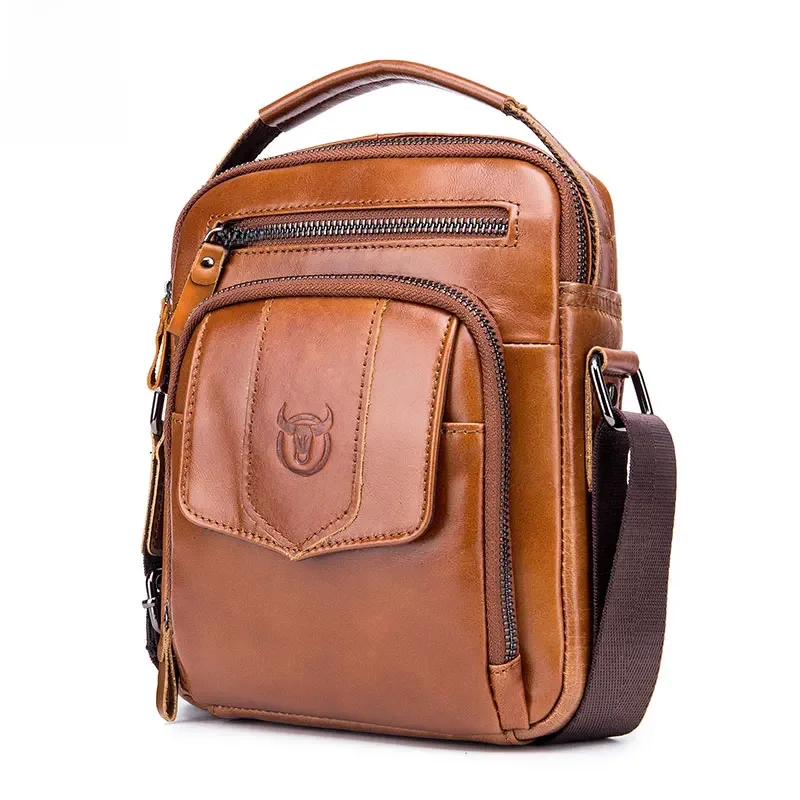 Męska torba Crossbody z prawdziwej skóry byka moda biznesowa męska wysokiej jakości torba kurierska modna torebka marki Bolsas — zdjęcie 2