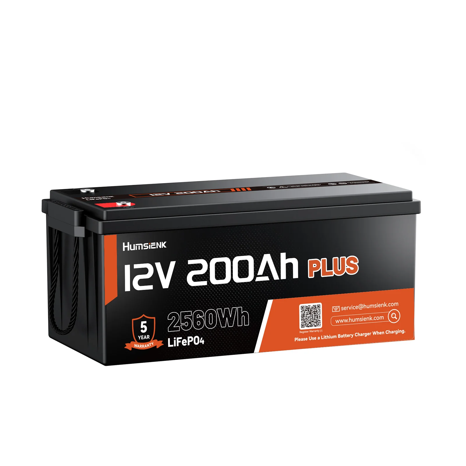 Humsienk 12V 200Ah LiFePO4 Batterie, 12 Volt Lithium-Trollingmotor-Batterie 2560Wh mit Niedertemperaturschutz, bis zu 15000 Tiefentladungszyklen, integriertes 250A BMS für Marine, Boote, Wohnmobile &