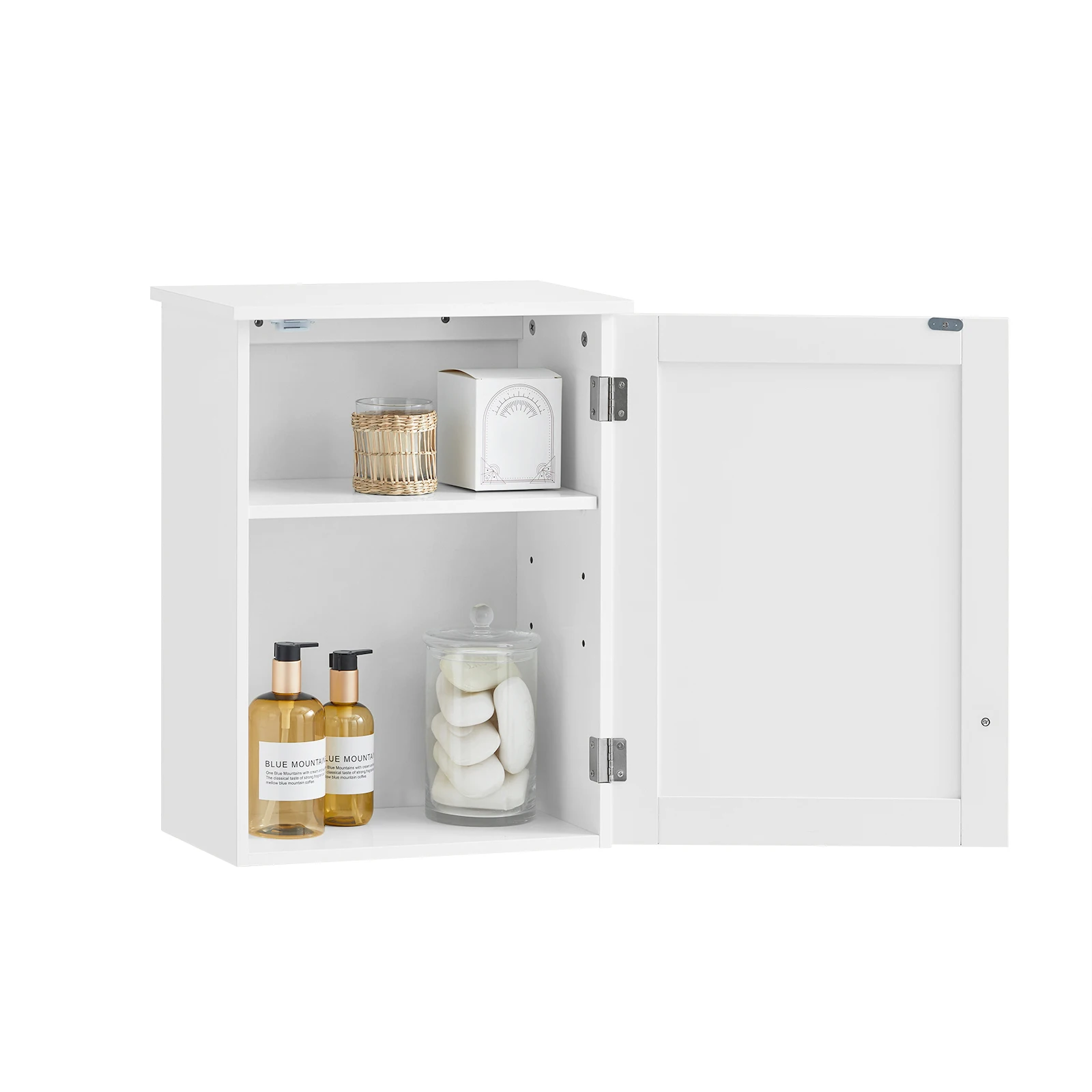 SoBuy BZR19-W Hängeschrank mit Einer Tür Wandschrank Badhängeschrank Küchenschrank Medizinschrank Badmöbel BHT ca: 40x52x23cm