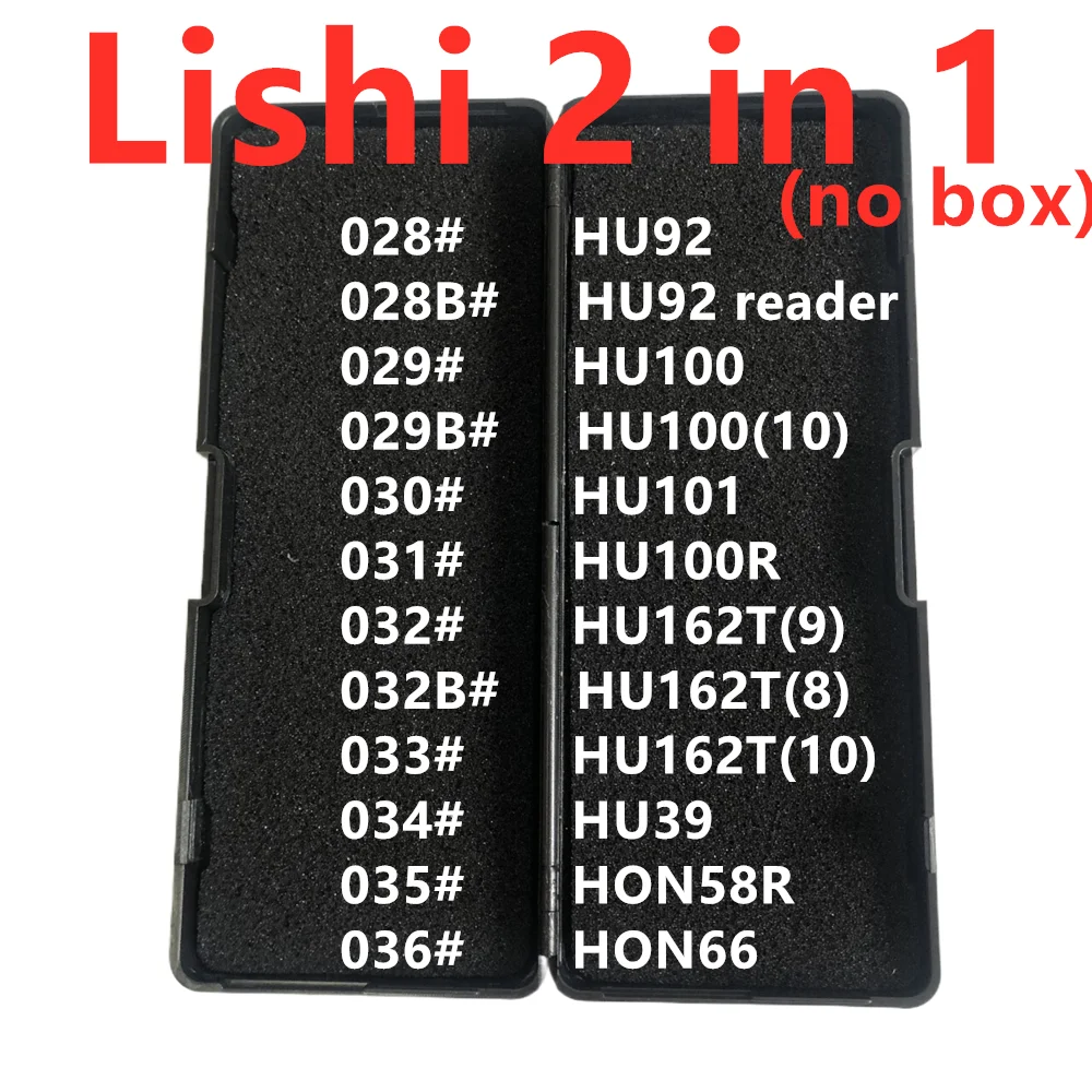 No black box LiShi 2 in 1 HU92 HU100 HU100(10) HU101 HU100R HU162T(9) HU162T(10) HU39 HON58R HON66  reader Locksmith Tools