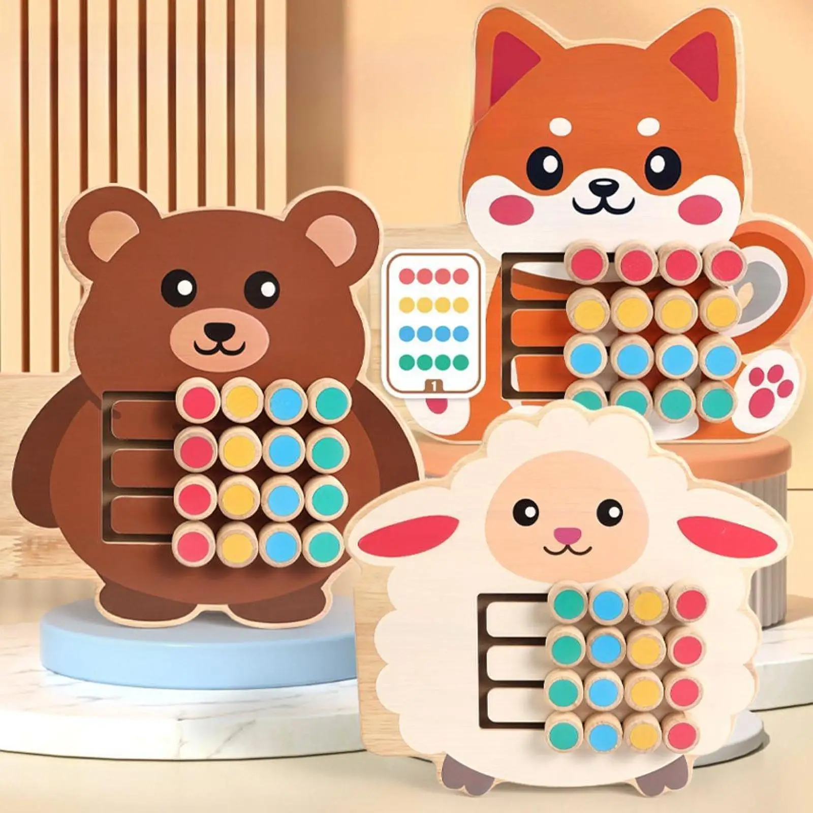 カラーマッチングスライドパズルおもちゃ 論理的思考 就学前教育用スライドパズル 頭の体操 旅行用おもちゃ 子供用