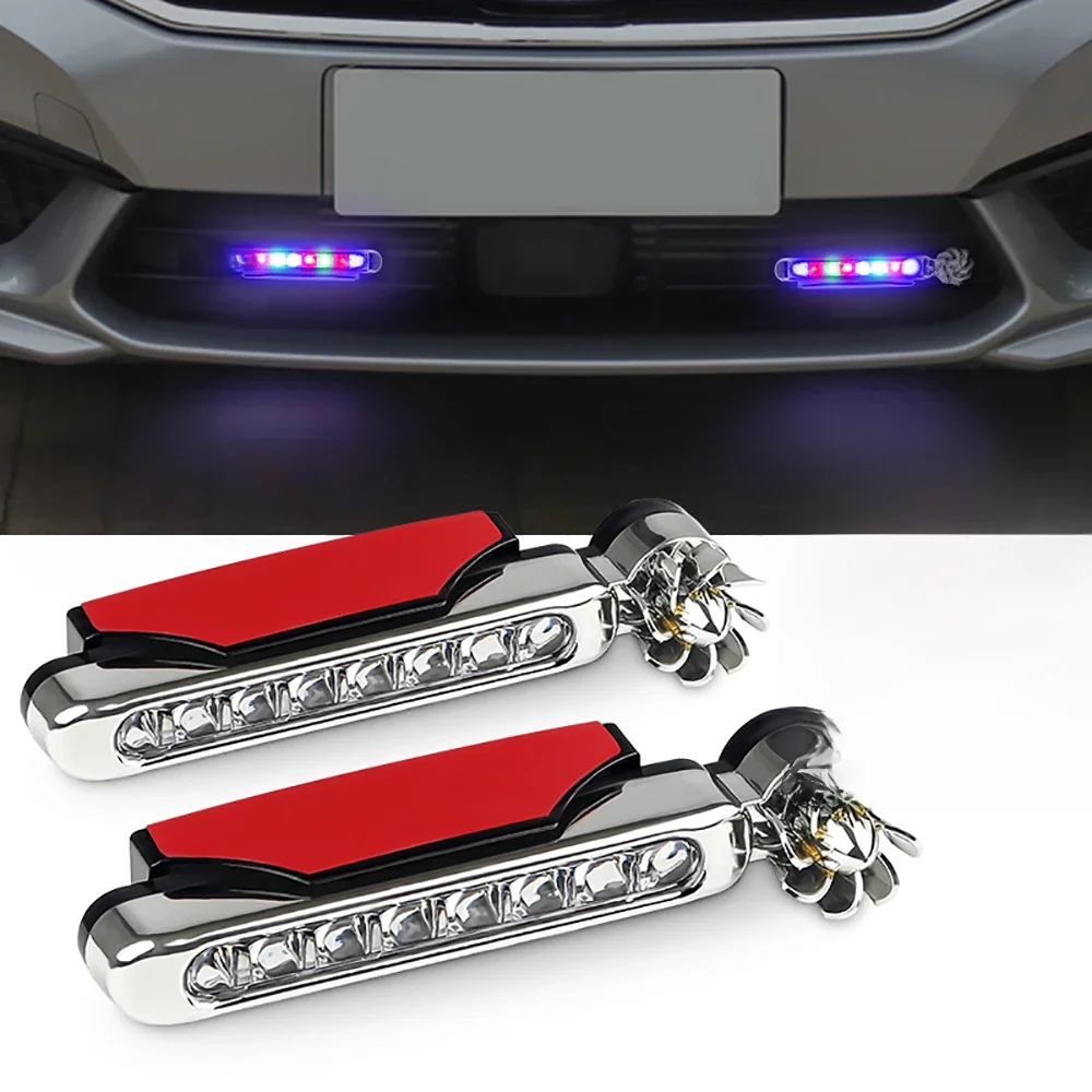 2 szt. Zasilane wiatrem samochodowe światła LED do jazdy dziennej oświetlenie pomocnicze obrotowa lampa z wentylatorem samochodowy reflektor dzienny światła led — zdjęcie 2