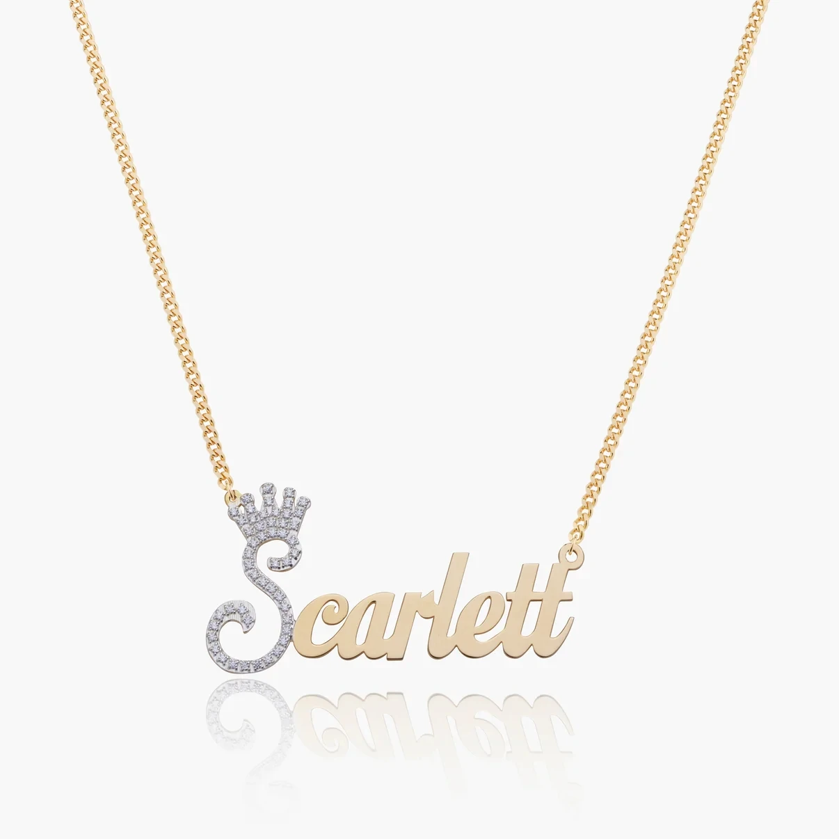 

Custom Crown Name Necklace 18K Gold Plated Personalized Iced Initial Pendant Stainless Steel Jewelry Unique Gift for Women