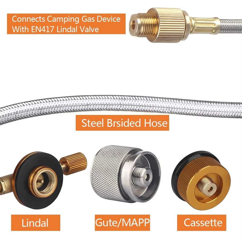 Pandatour Camping Gasherd Adapter ButaneAdapter Verlängerungsschlauch Split HerdKonverter Anschlussschlauch Gastank Adapter Ausrüstung – Detail 12
