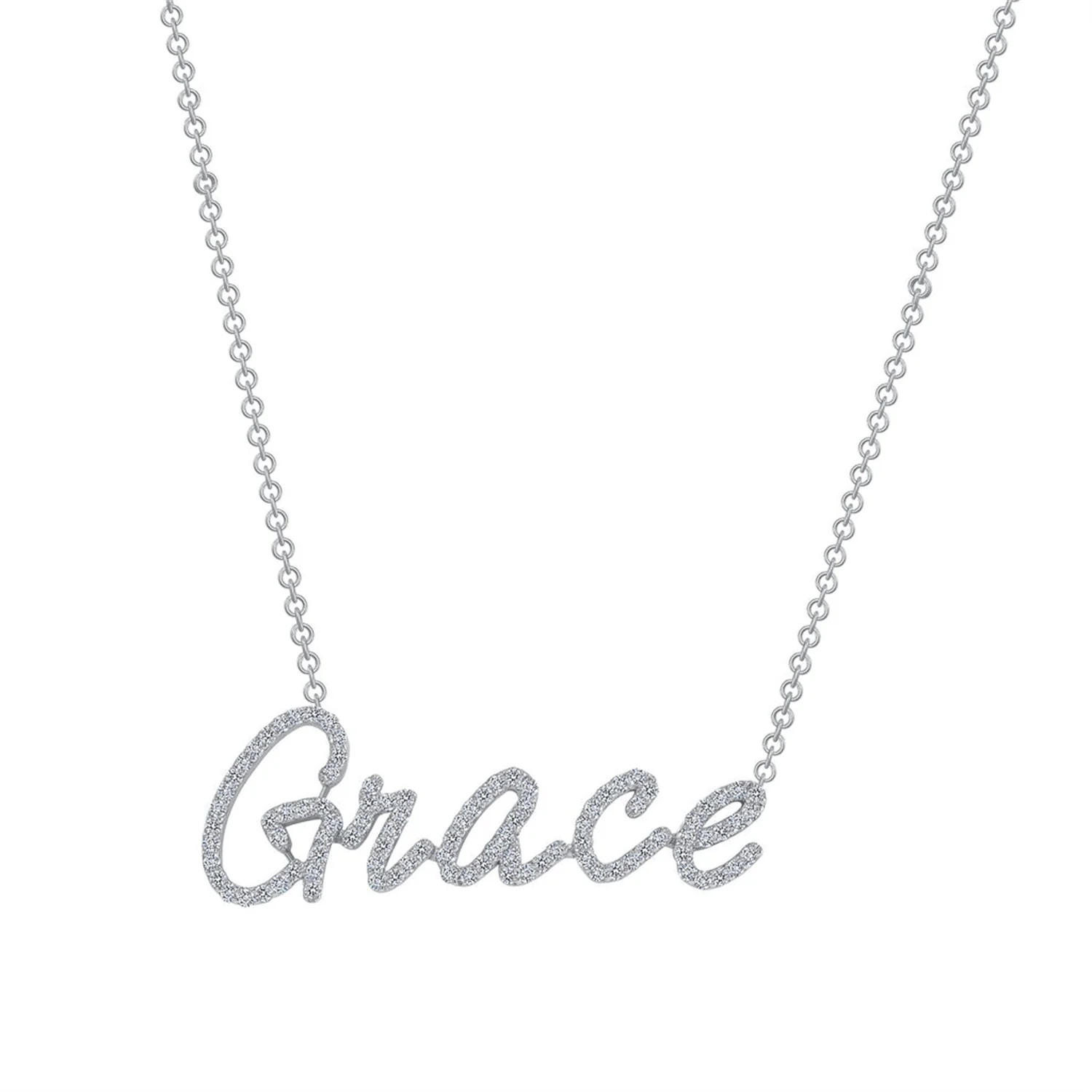 3D Custom Diamond Name Necklace Personalized Copper Crystal Pendant Iced Out Letters Nameplate Jewelry Gift For Femme