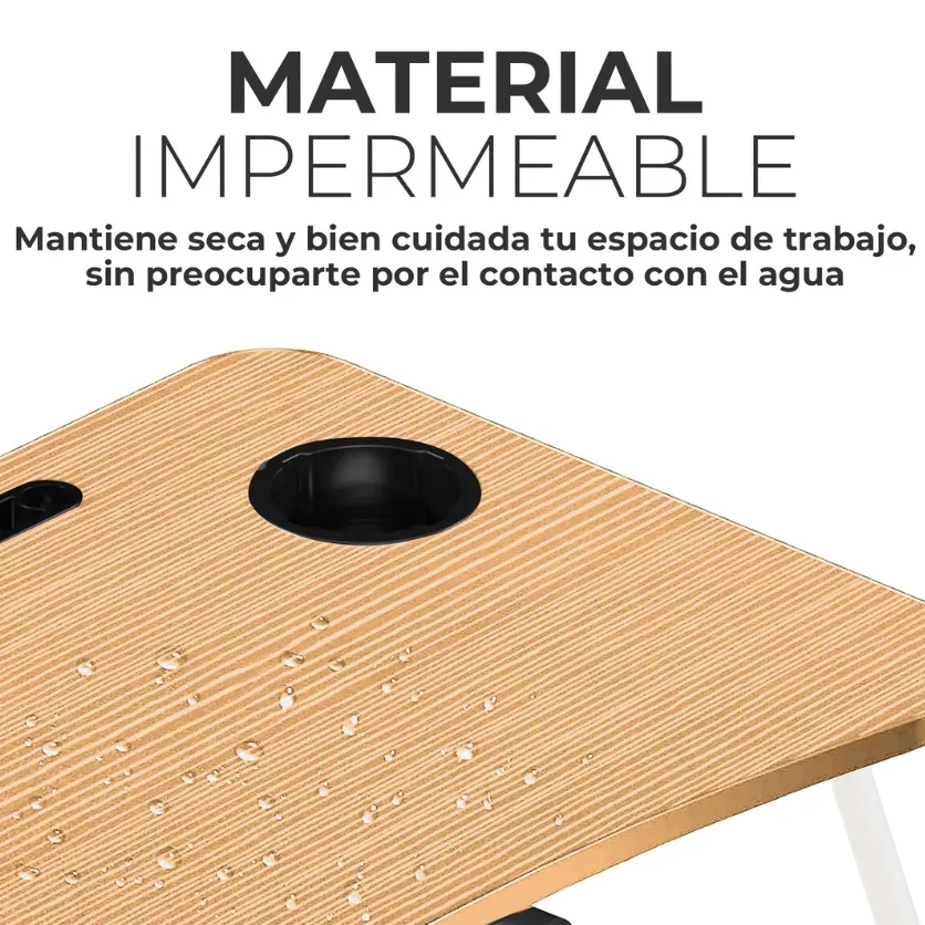 مكتب كمبيوتر محمول متعدد الأغراض، محمول وقابل للطي، مثالي للسرير أو الأريكة، مع حامل أكواب مدمج ومساحة كبيرة للعمل أو الدراسة أو القراءة أو الإفطار