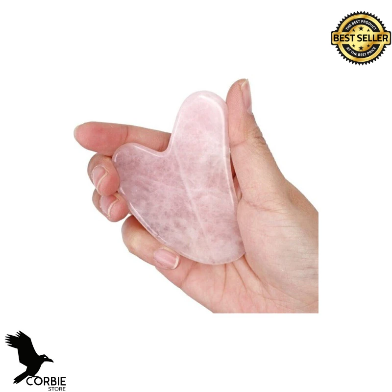 Rose Quartz Gua Sha Stone Massager And Face Roller Set Of 2 Natural Stone